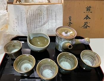 Amazon.co.jp: 煎茶器 高倉国光 小石原焼民芸陶器 煎茶碗五客